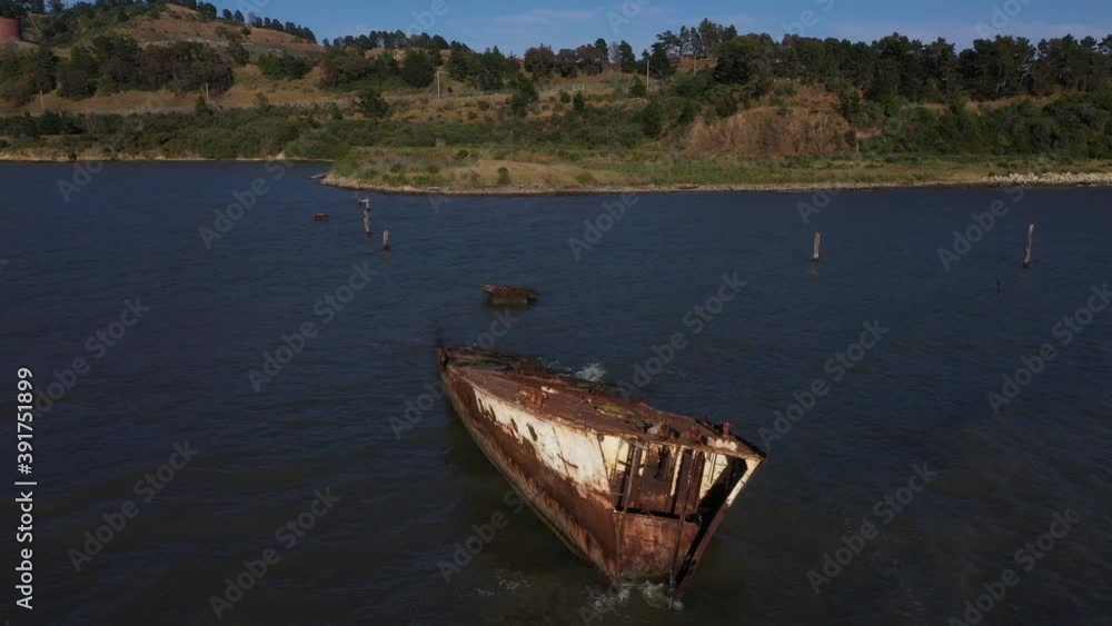 Ship Wreck Emeryville California Drone View Ship Wreck Emeryville California Drone View