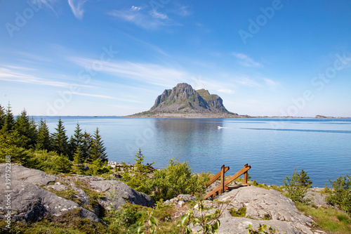 Hike to the Ravnfloget via the Vega stairs in Nordland county on a very nice summer day,Helgeland,Nordland ,Norway,scandinavia,Europe	 photo