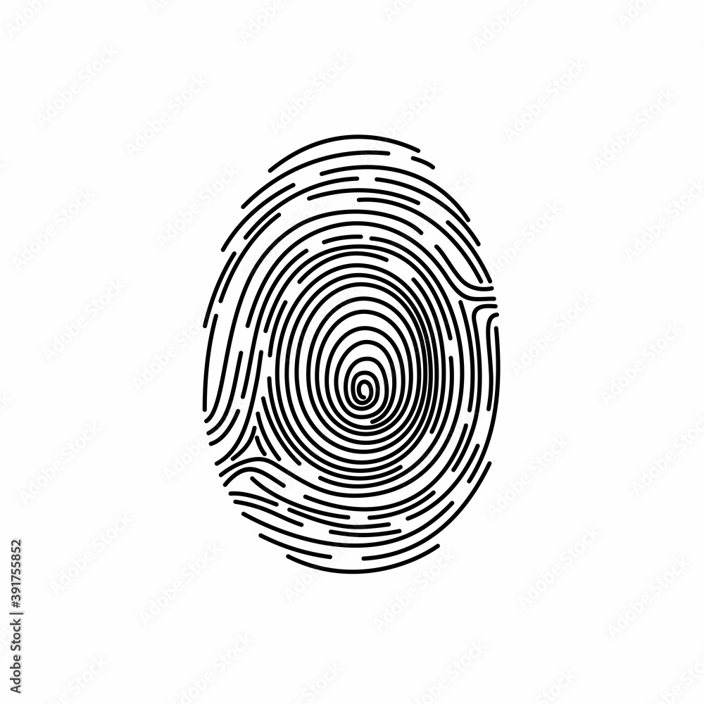 Fingerprint identification, scan icon. Fingerprint identification, scan icon.