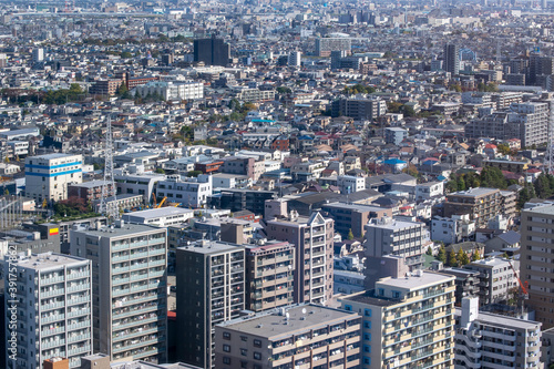 建物の密集した街 東京都江戸川区