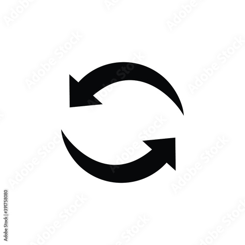 Black arrows in circular motion. Arrow combinations. Rotation arrows. Circle arrow icon. Recycling flat design style vector icons set. Recycle icon vector illustration isolated on white background