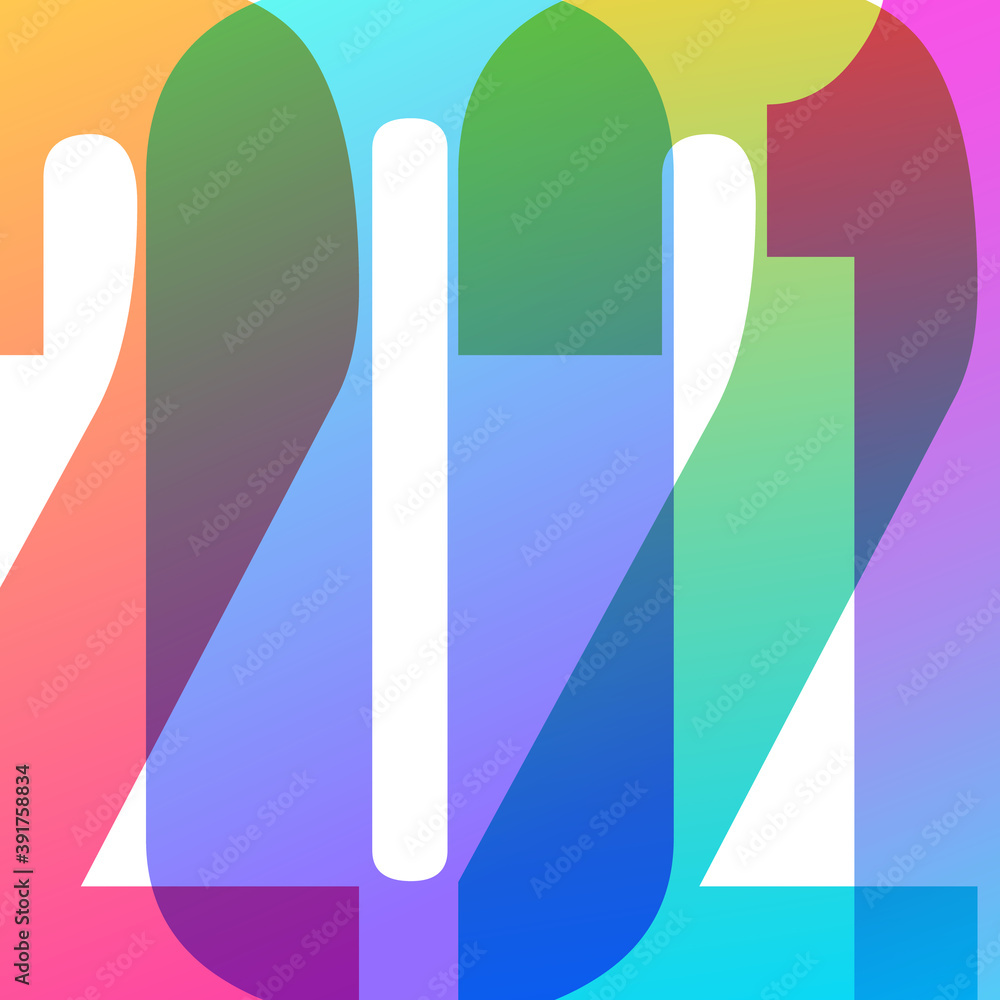 2021 New Year card. Colorful numbers design with trendy gradients for holiday greetings and invitations. Vector illustration. 2021 New Year card. Colorful numbers design with trendy gradients for holiday greetings and invitations. Vector illustration.