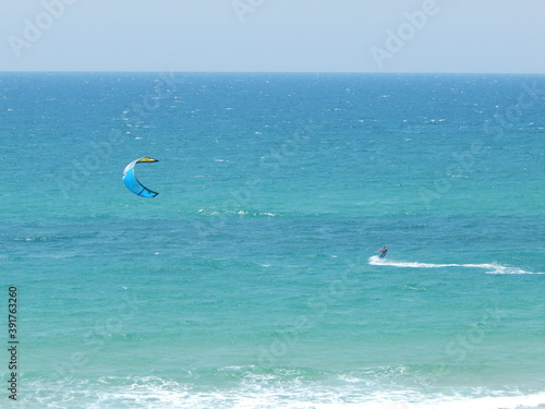 kite surfing in the sea
