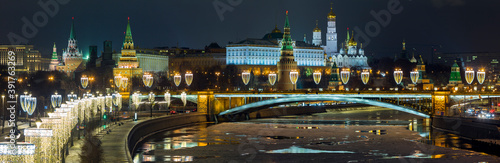 Winter view on Moscow River and Kremlin