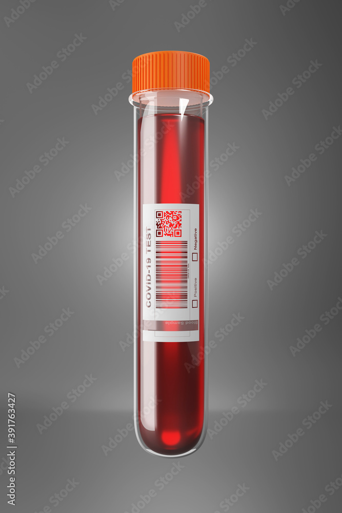 COVID-19 Blood test 3D Illustration