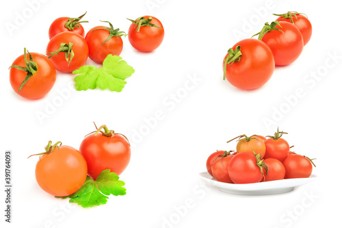 Group of tomatoes cherry isolated on a white cutout