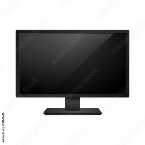 Realistic TV or monitor mock up. Vector.