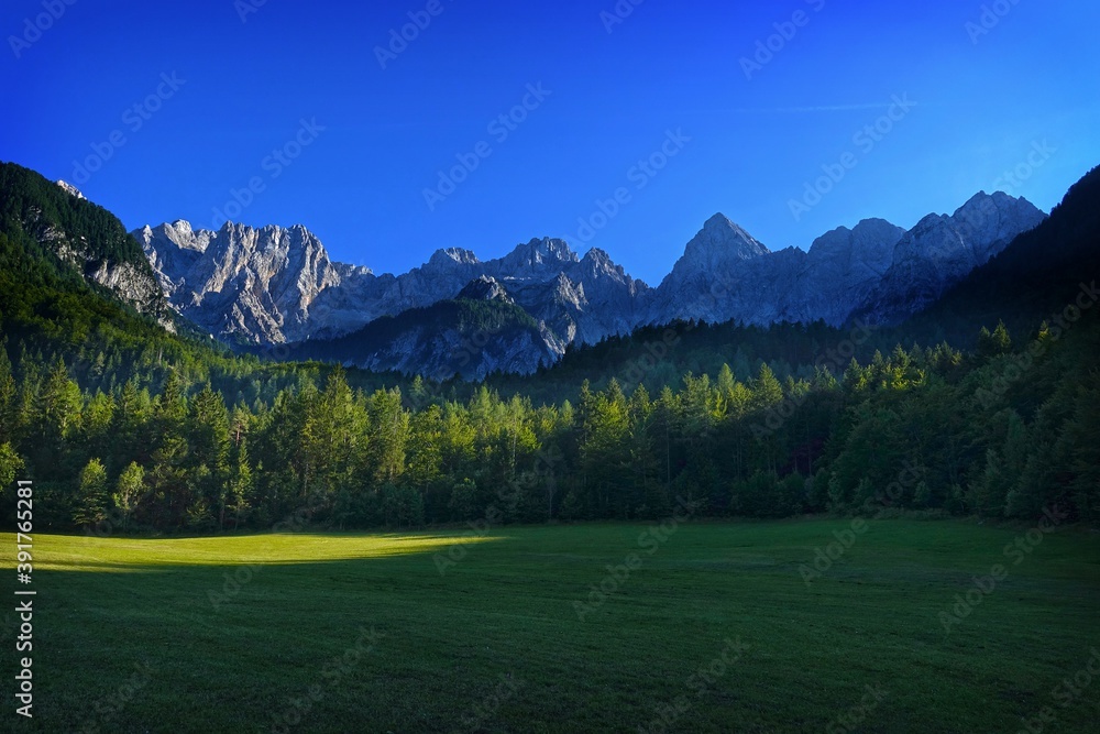 Alpine scene near Kranjska Gora, Slovenia, Europe