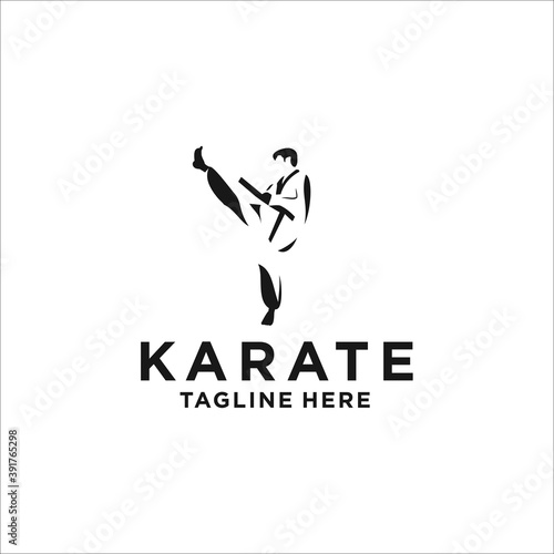Martial art karate jiu jitsu logo sport symbol illustration Vector