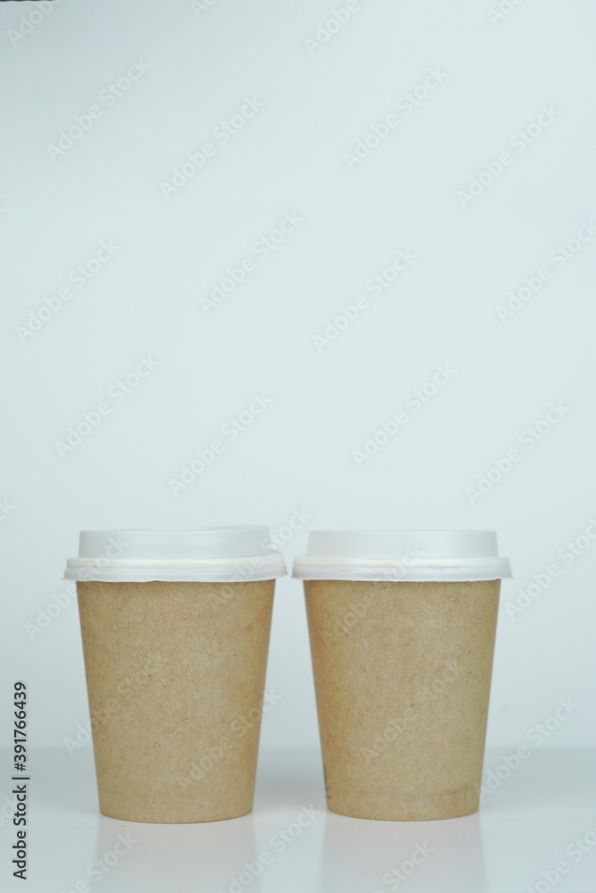 coffee in take away recyclable container on white background coffee in take away recyclable container on white background