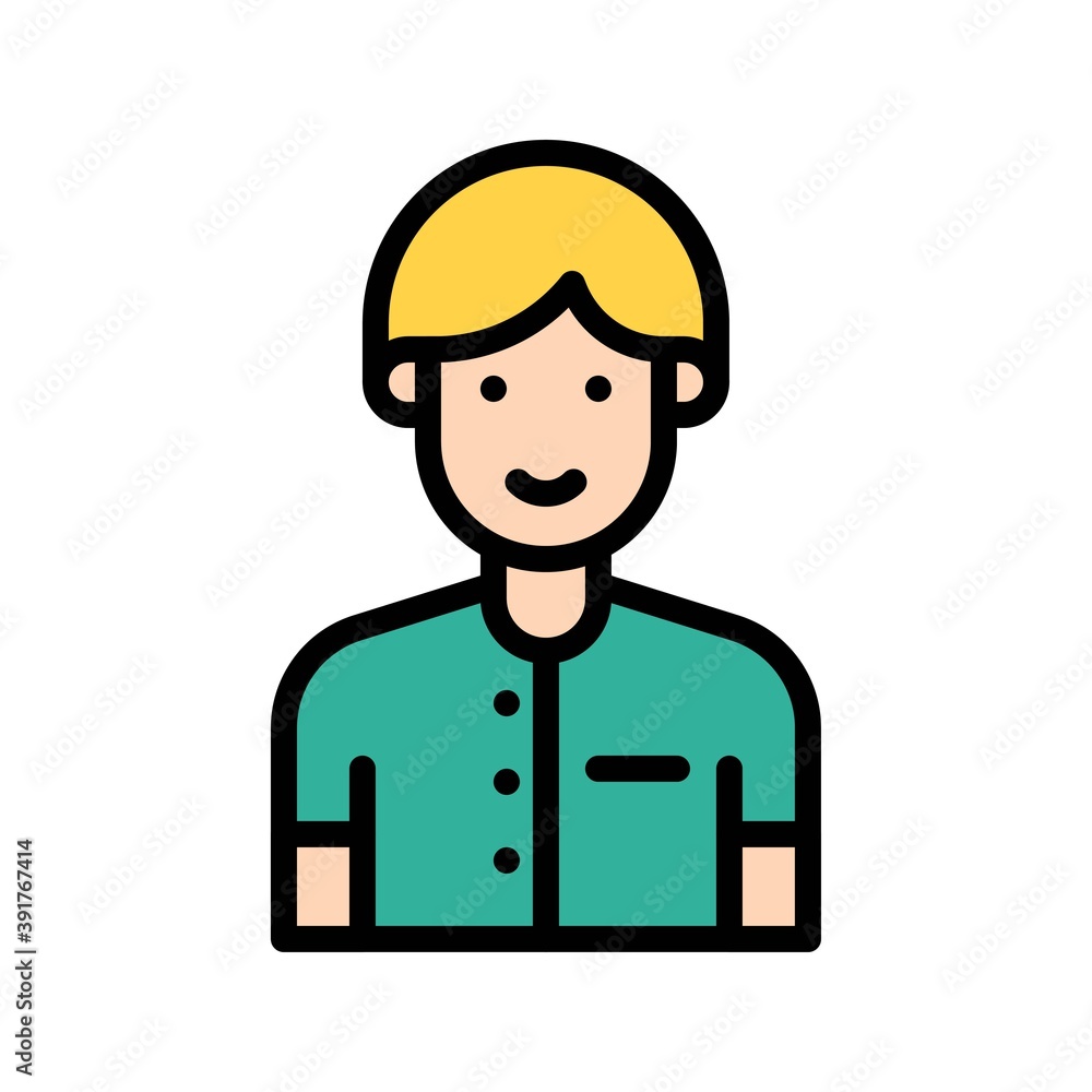 high school related student boy or character vectors with editable stroke,