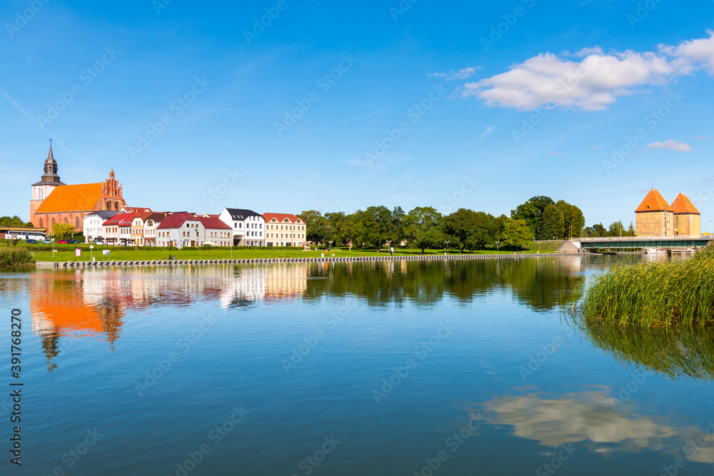 Panoramic view of Wolin  town at sunny day