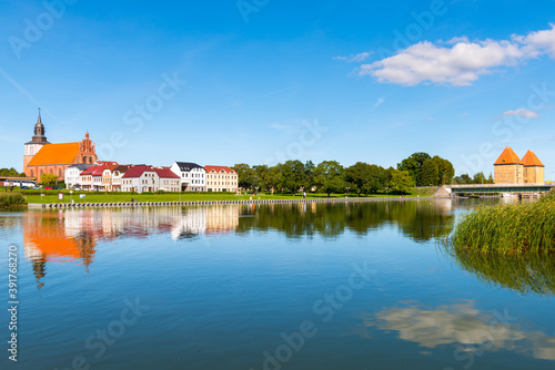 Panoramic view of Wolin  town at sunny day photo