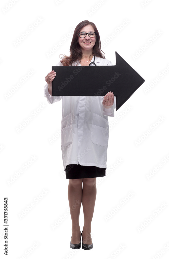 qualified medical doctor woman pointing in the right direction qualified medical doctor woman pointing in the right direction