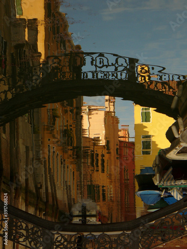 Reflection of Bridge in a Venice Canal, Italy