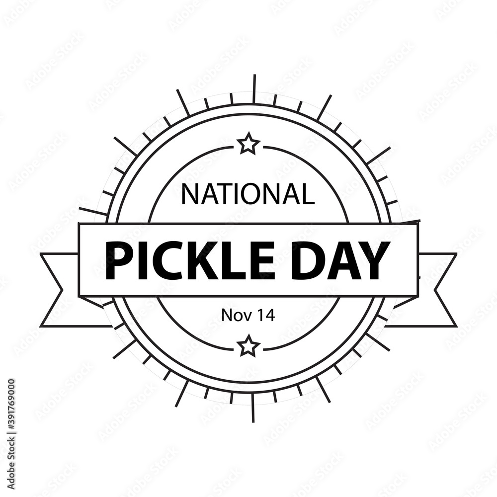 National Pickle Day Sign and Concept Logo
