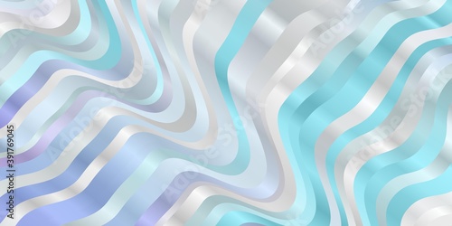 Light Pink, Blue vector background with bent lines.