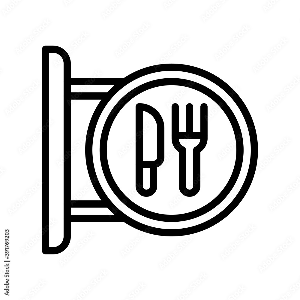 high school related eating or resturant sign board vectors in lineal style,