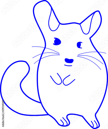 chinchilla cartoon silhouette vector on white background isolated