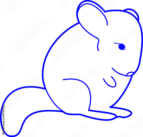 chinchilla cartoon silhouette vector on white background isolated