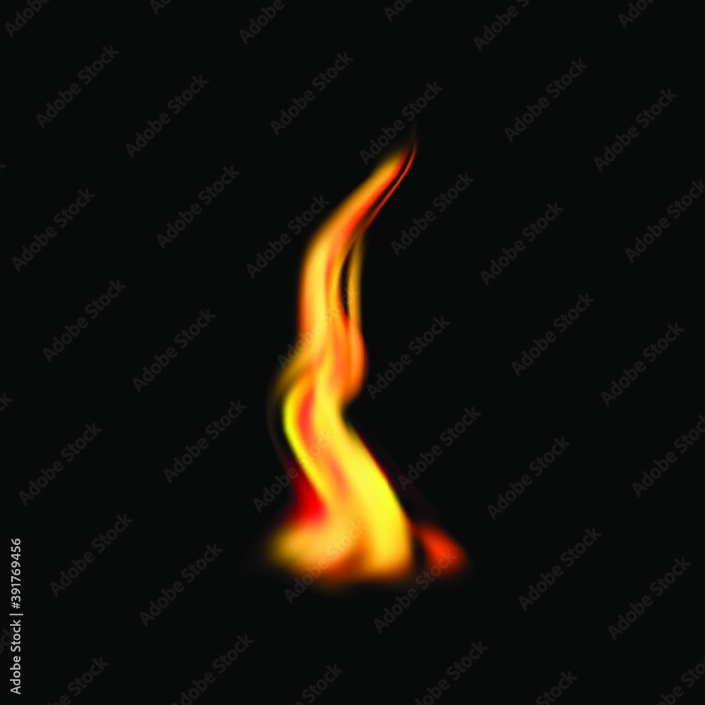 fire on black fon icon