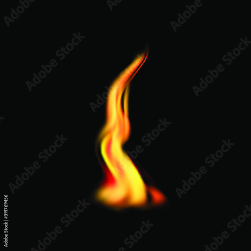 fire on black fon icon