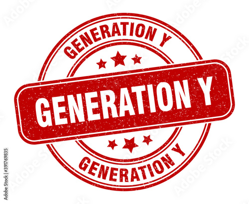 generation y stamp. generation y label. round grunge sign