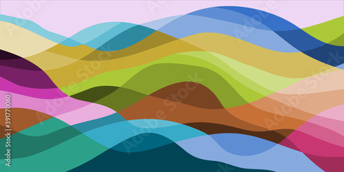 Abstract mountain landscape, Natural landscape background. Creative minimalist design.vector illustration.