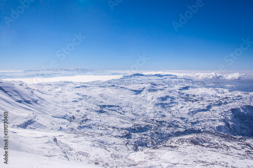 View from Mzaar - Mount Hermon in the distance © Daoud