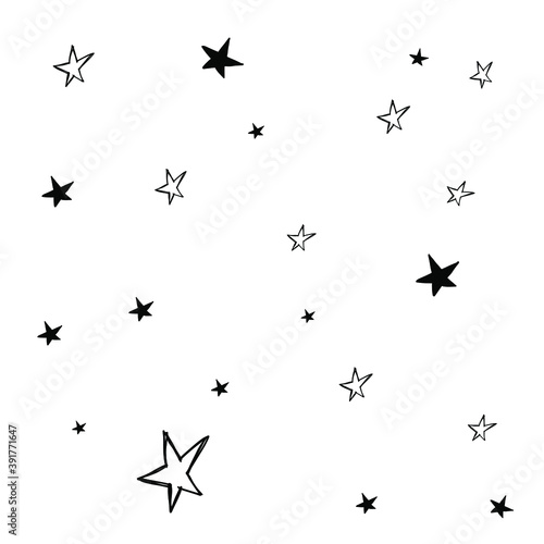 Modern geometric star pattern, stars filled, background texture EPS Vector © Dzafa