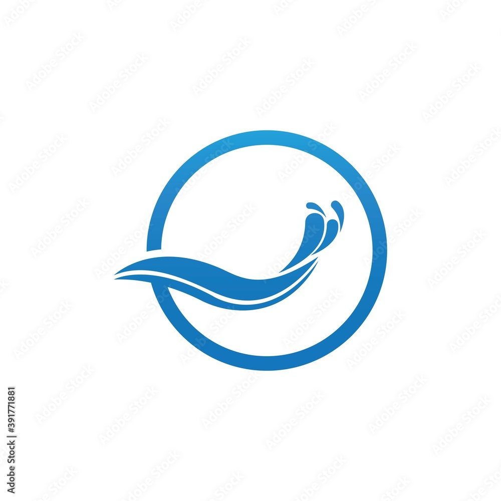 Obraz premium Wave beach logo and symbols vector template