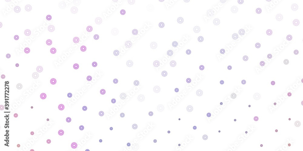 Light purple, pink vector doodle template with flowers. Light purple, pink vector doodle template with flowers.