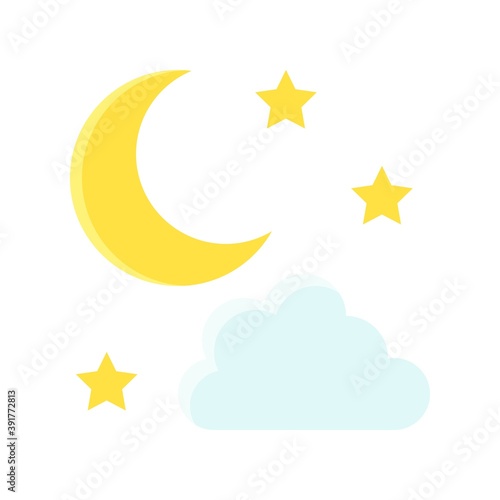 dia de los or muertos related muertos clouds with moon and stars vector in flat style,