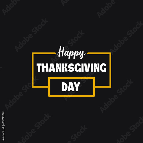 Thanksgiving day, decorative text, lettering, typography can be used for invitational cards, quotes, journals, simple black silhouette EPS Vector thanks, giving