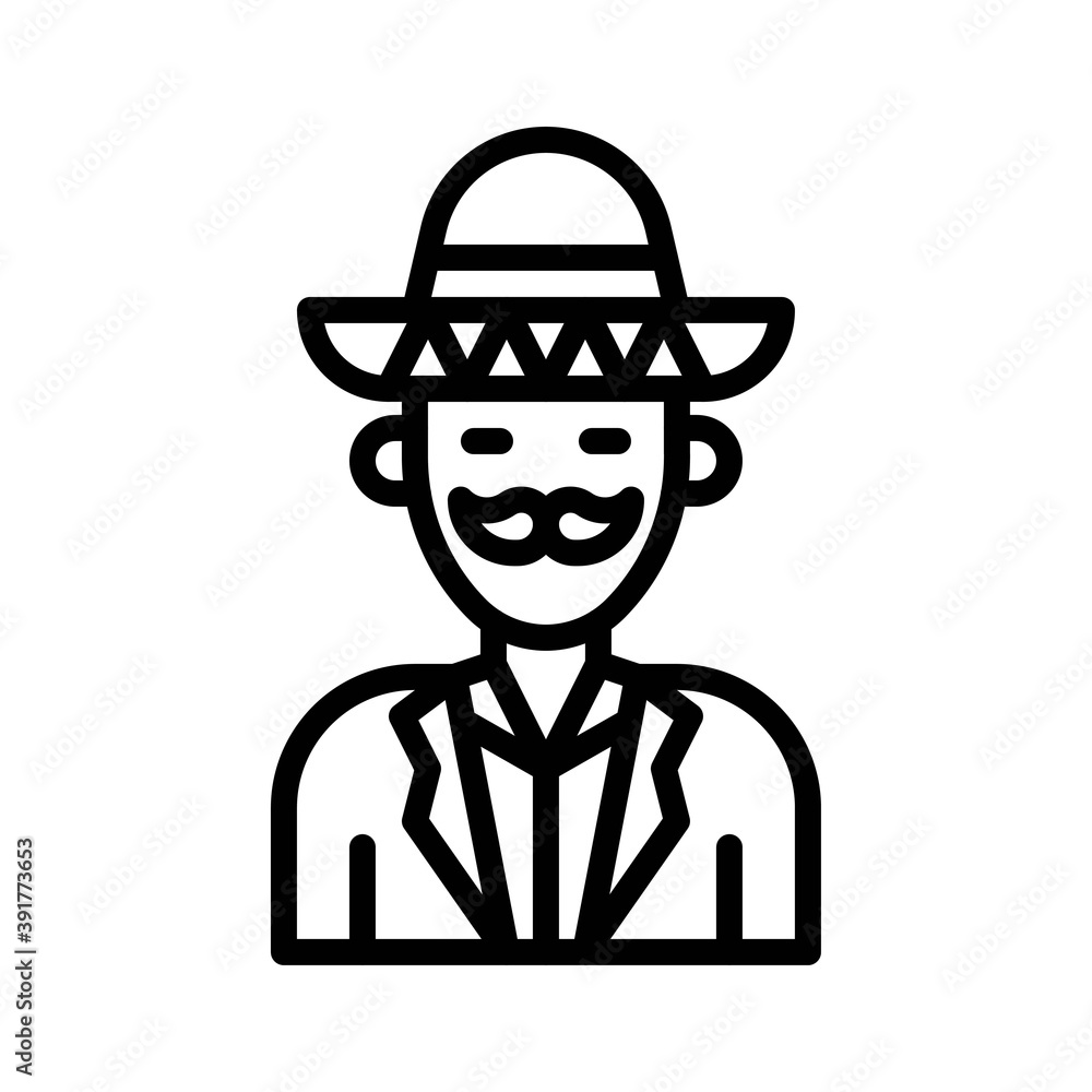 dia de los or muertos related muertos man or character vector in lineal style,