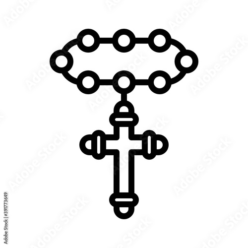 dia de los or muertos related muertos cross sign locket with cross vector in lineal style,