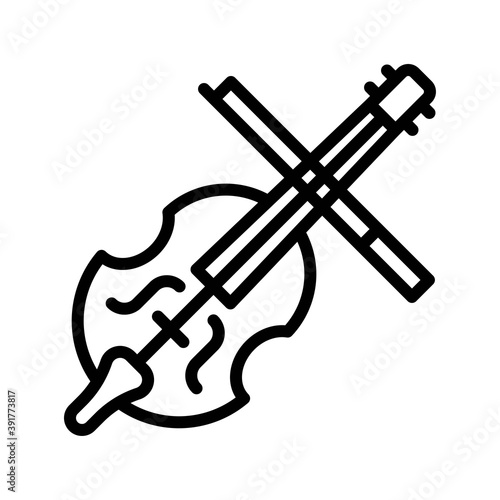 Obraz na płótnie dia de los or muertos related muertos cello with stick vector in lineal style, w salonie