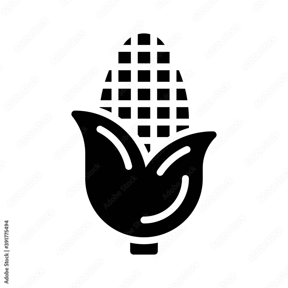 dia de los or muertos related muertos corn with leafs vector in solid design,