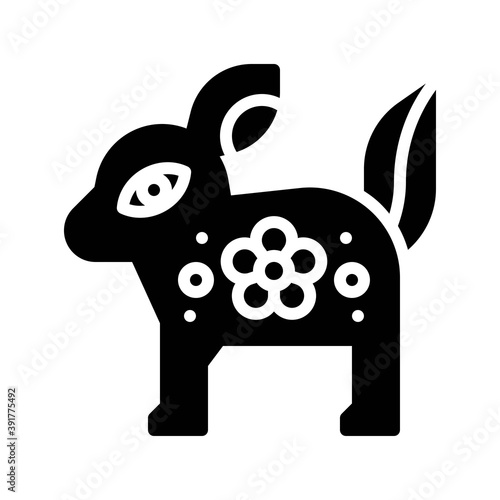 Obraz na płótnie dia de los or muertos related muertos alebrije with flower vector in solid design, w salonie