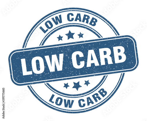 low carb stamp. low carb label. round grunge sign