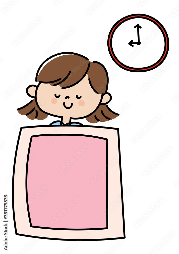 夜9時に寝る女の子のイラスト Stock Vector Adobe Stock 夜9時に寝る女の子のイラスト Stock Vector Adobe Stock