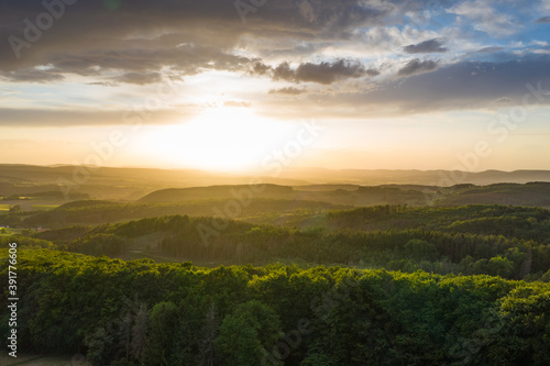 Drone panorama over landscape in Germany