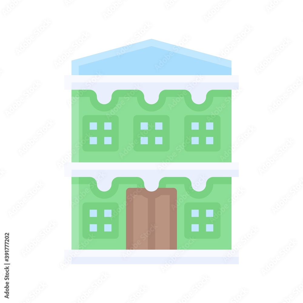 snow town in winter related house building with windows and ice vectors in flat style, snow town in winter related house building with windows and ice vectors in flat style,