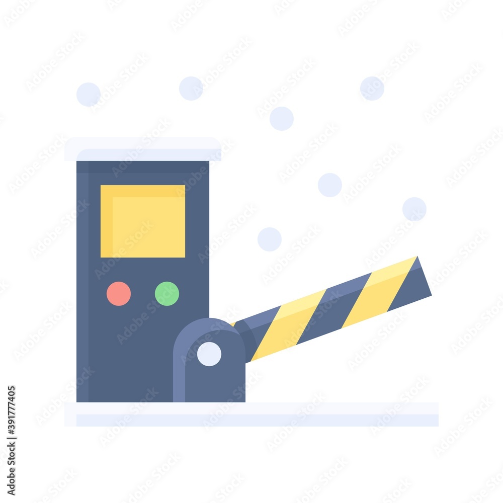 snow town in winter related road barrier with lights and ice vectors in flat style,