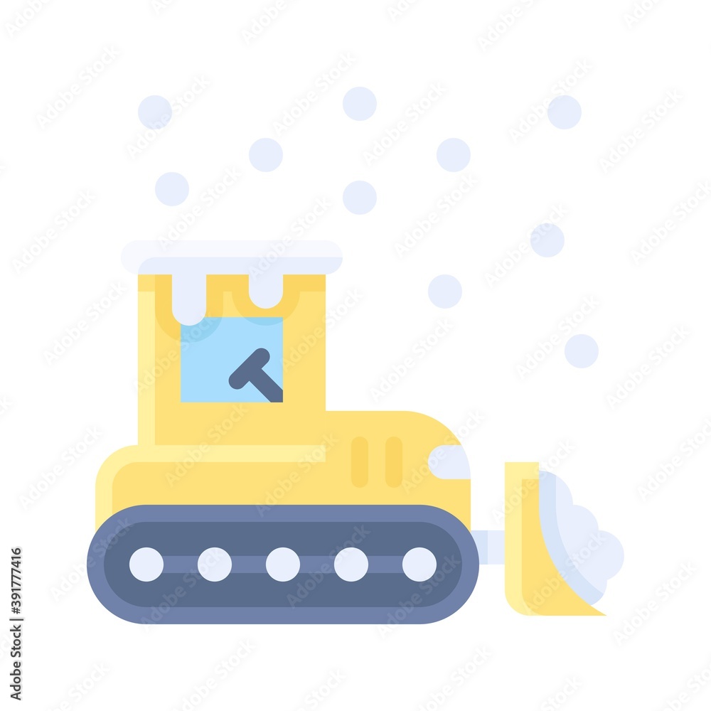 snow town in winter related loader van with tires and ice vectors in flat style,