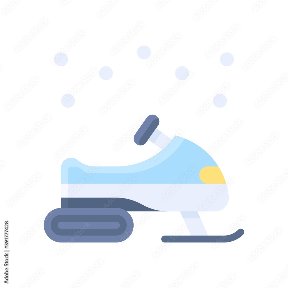 snow town in winter related snowmobile with light and ice vectors in flat style,