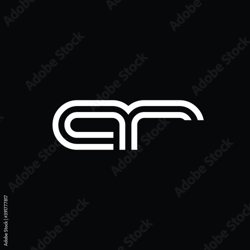 Creative Professional Trendy and Minimal Letter AR Logo Design in Black and White Color, Initial Based Alphabet Icon Logo in Editable Vector Format