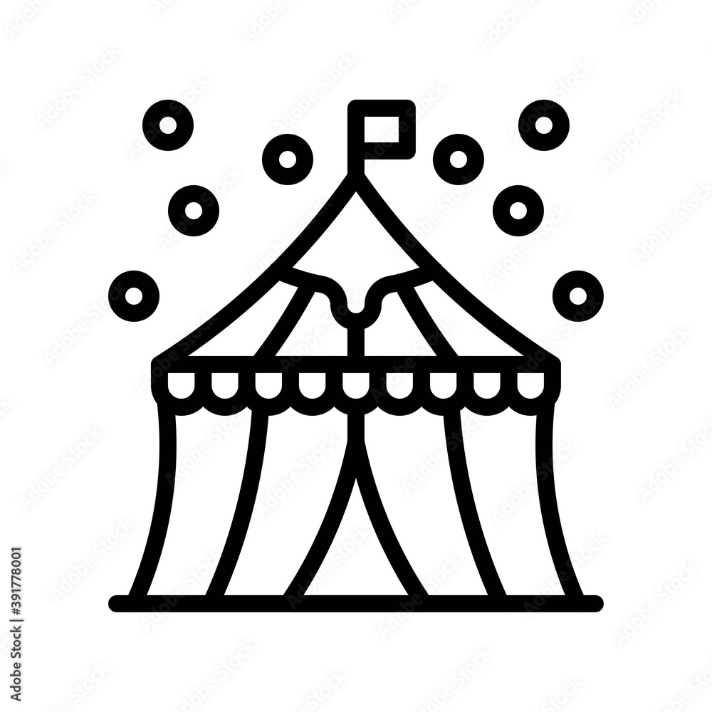 snow town in winter related circus with flag and ice vectors in lineal style,