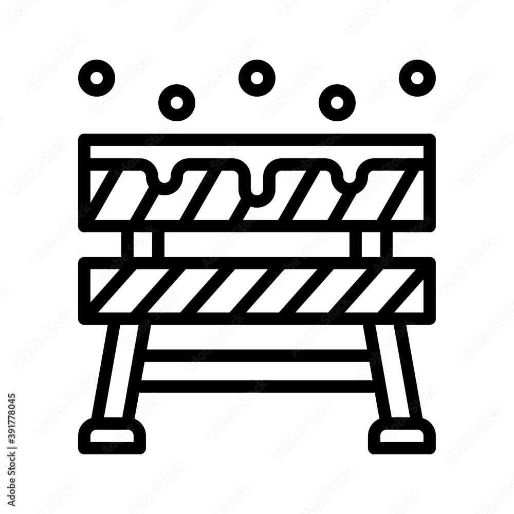 snow town in winter related blockade with stand and ice vectors in lineal style,