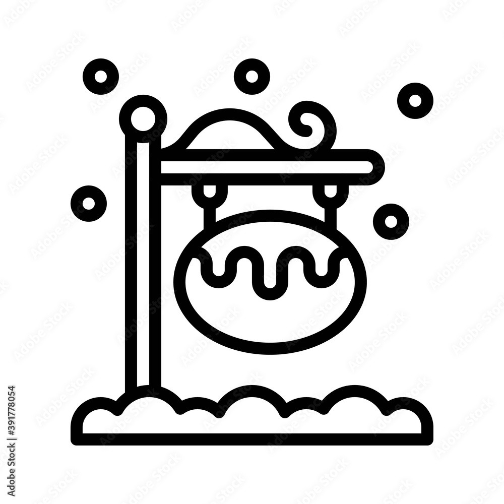 snow town in winter related sign board with stand and ice vectors in lineal style,